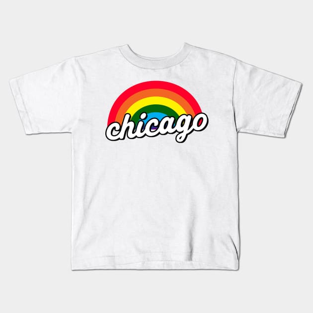 Chicago Gay Pride Rainbow Kids T-Shirt by McNutt